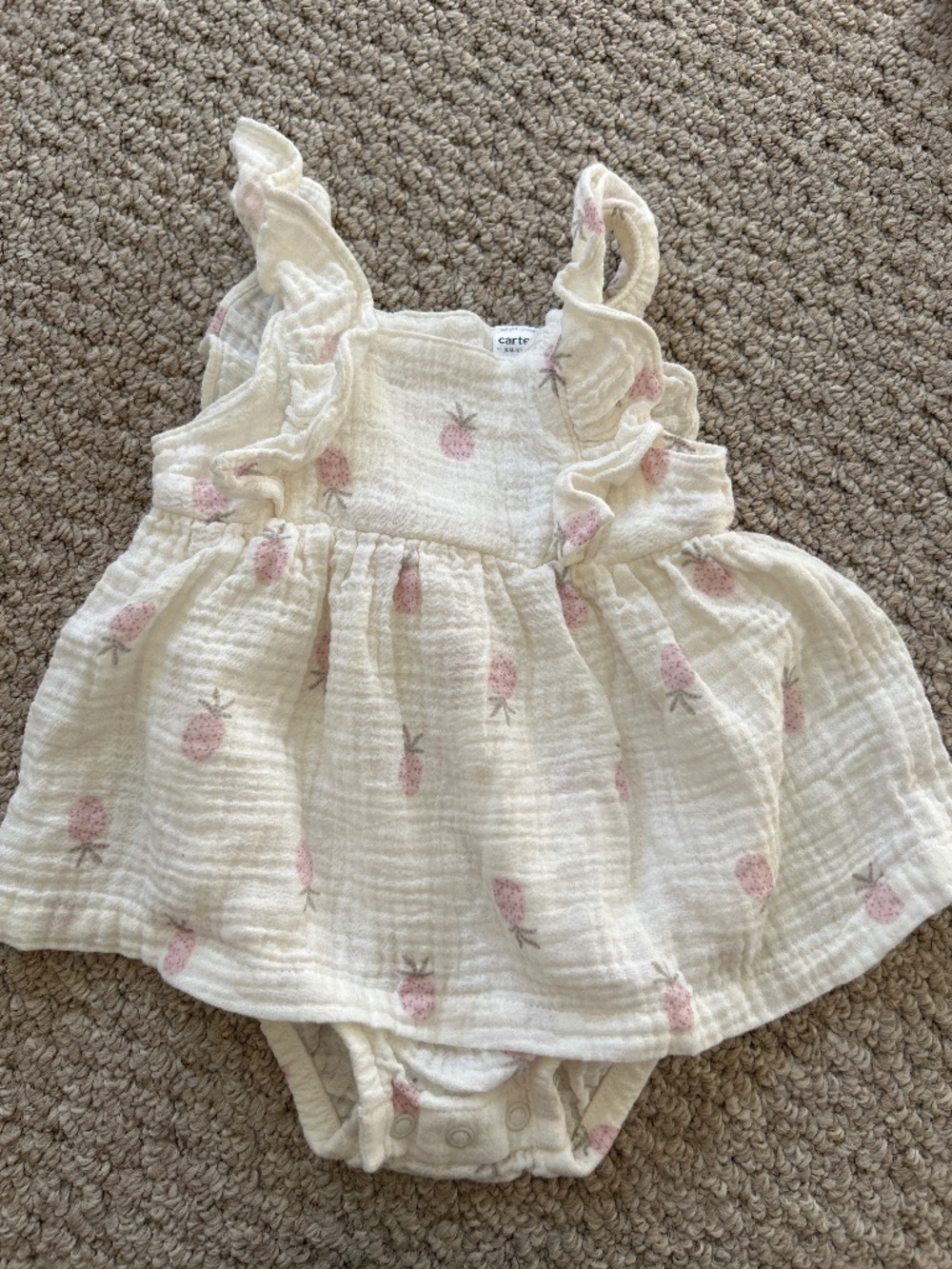 Carters Pineapple Bodysuit Dress, never worn